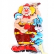 Wandbild Clown, ca. 44cm, mit Hase und Fass