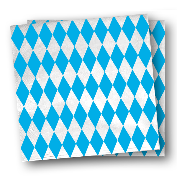 Bayern Oktoberfest Rauten Servietten, 33x33cm, 3-lagig, 20er Pack