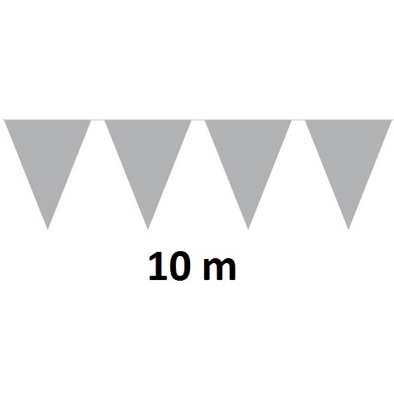 Wimpelkette, silber, 10m, ---XL--- LxB-28x43cm