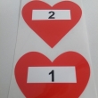 Singleherzen Nummeriert von 1- bis 1000, auf Rolle, ca. 7cm, rot/weiß
