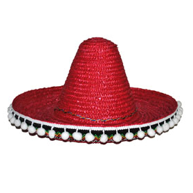 Sombrero aus Stroh mit Stoffverzierung Ø 60cm