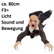 Zombie liegend ca. 80cm, F3= mit Licht, Sound, Bewegung