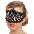 Augenmaske mit Strasssteinchen, schwarz-weiß
