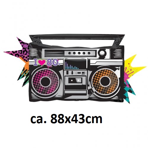 Folienballon Boombox Totally 80´s P35 ca. 88x43 cm