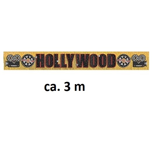 Glitzerbanner Hollywood ca. 3 m gold