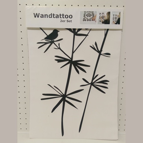 Wandtattoo 2er Set Vogel-Ast, ca. 69x48cm, schwarz