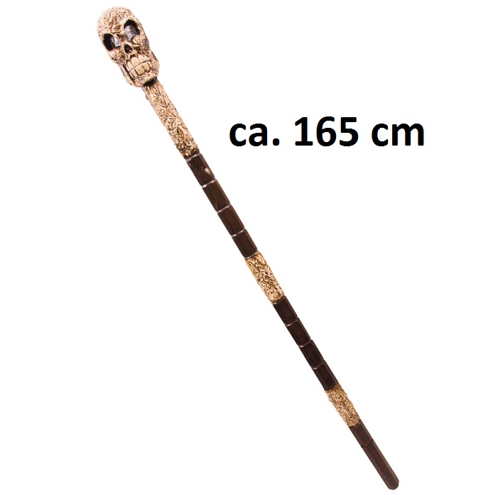 Totenkopf Stab aus Holz ca. 165cm