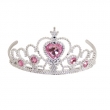 Diadem silber mit rosa Steinchen, aus Kunststoff