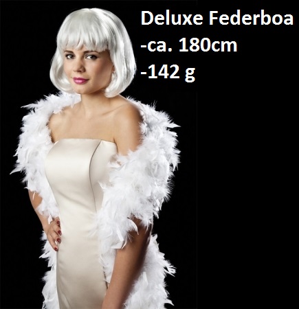 Federboa deluxe 180 cm, 142g, weiß