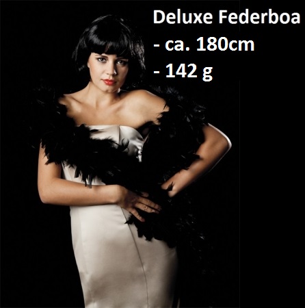 Federboa deluxe 180 cm, 142g, schwarz