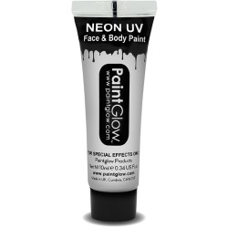 Neon UV Gesicht und Körpermal Farbe, weiß, 10ml