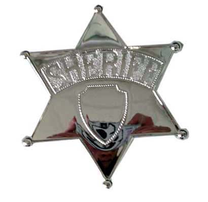 Sheriffstern-Anstecker groß, silber