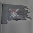 Piratenflagge aus Jute, ca. 183x122 cm