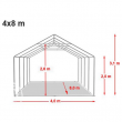 Profi Zelt, 4x8m, PVC, weiß, 100% Wasserdicht,