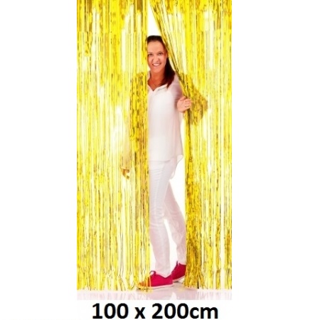 Lametta Türvorhang,  100x200cm, ---gold---Feuerhemmend