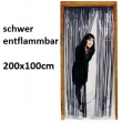 Lametta Türvorhang,  100x200cm, --schwarz--, schwer entfl.