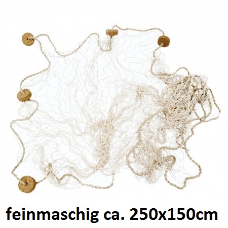 Fischernetz fein, ca. 250x150cm, naturfarben