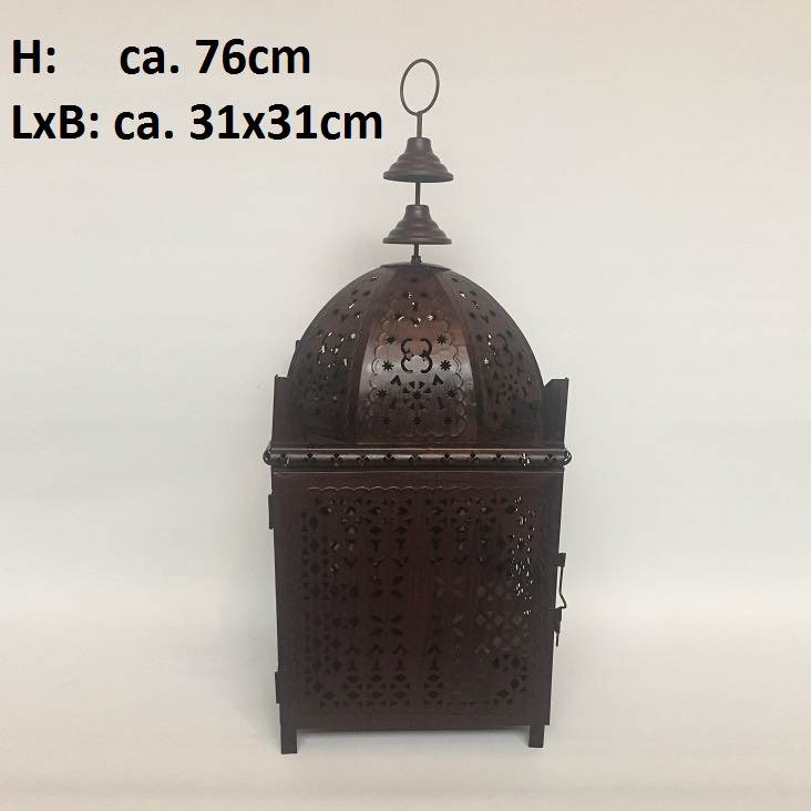 Marokko Lampe, Metall, dunkelbraun, LxBxH-- ca. 31x31x76cm