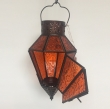 Windlicht Lampe orientalisch, hängend, orange, LxB-- ca. 24x12cm