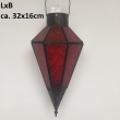 Windlicht Lampe orientalisch, hängend, rot, LxB-- ca. 32x16cm