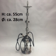 Shisha Boury XXL, 3-Schlauch, silber, H: 155cm, Ø: 28cm