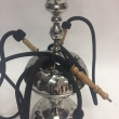 Shisha Boury XXL, 3-Schlauch, silber, H: 155cm, Ø: 28cm