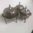 Orientalische Zuckerdosen 3er Set, Metall, ca. Ø 21cm, Ø 19cm, Ø 16cm