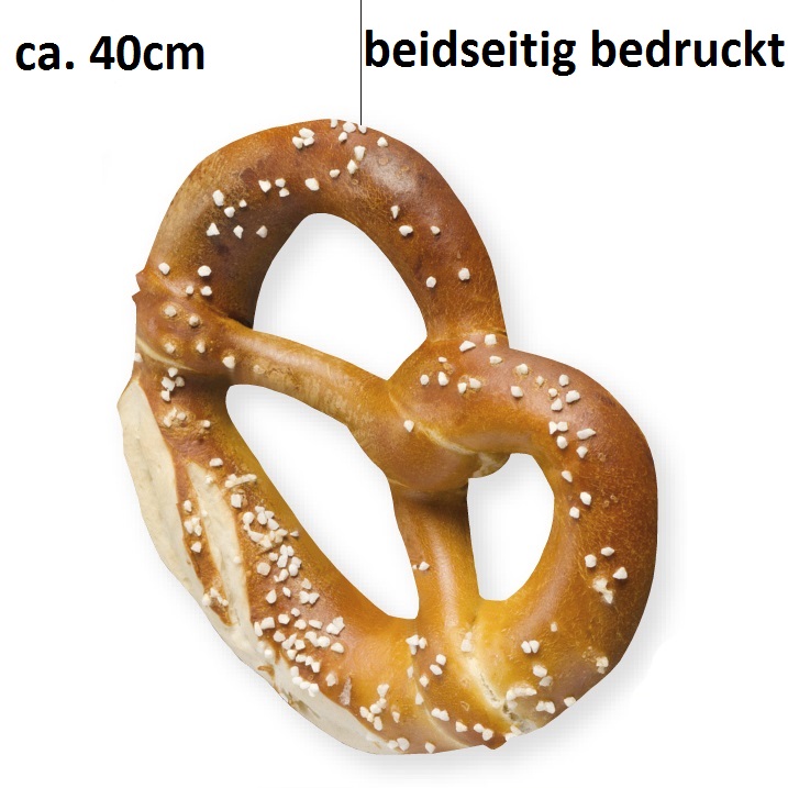 Riesen Brezel mit Faden, 40cm, 250g, beidseitig bedruckt