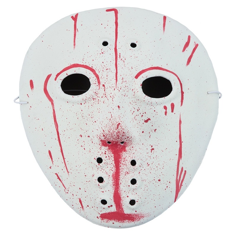 Hockey Maske blutig, weiß/rot