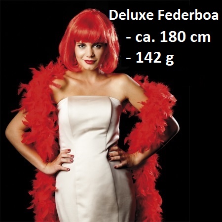 Federboa deluxe 180cm, 142g, rot