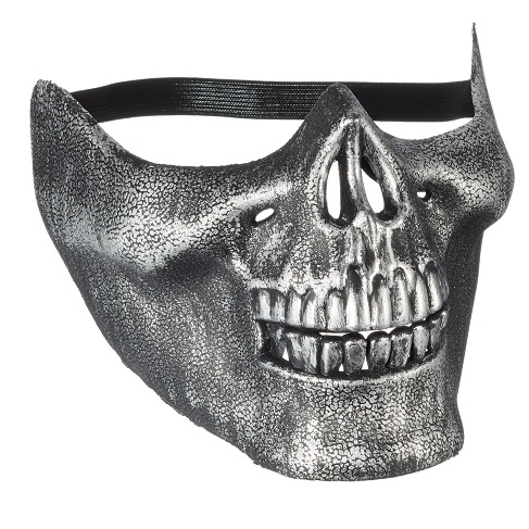Skelett halbmaske, gold/schwarz, H:14cm, B:18,5cm, T:12cm