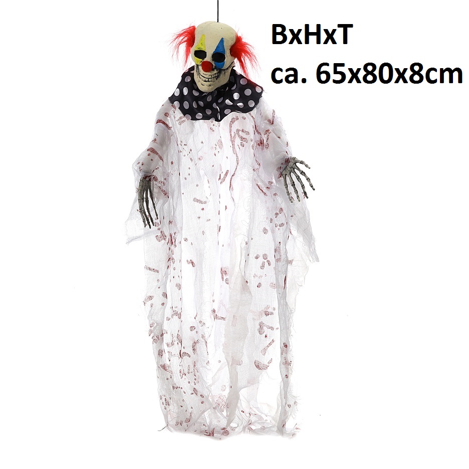 Horror Clown, weiß/bunt, B:65cm, H:80cm, T:8cm