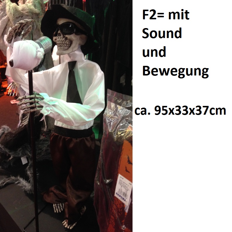 Musiker Skelett, ca. 95x33x37cm, F2= Bewegung und Sound