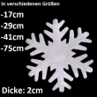 Schneeflocke weiß, versch. Größen, Schwer entflammbar nach BS 5852    Part II, Dicke- 2cm,