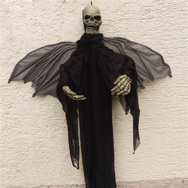Skelett mit Flügeln, zum hängen, schwarz, ca. 150cm