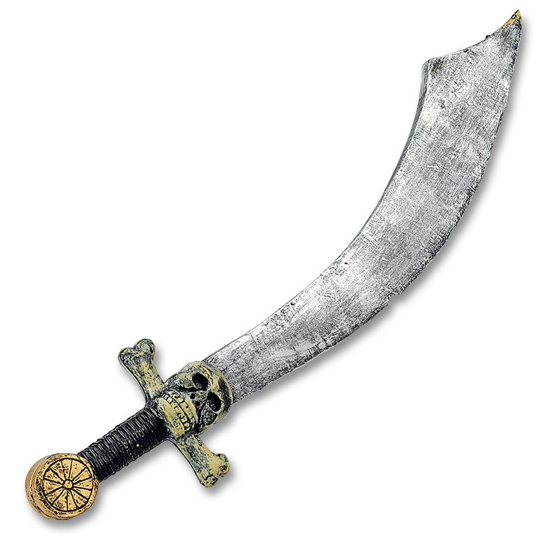 Piraten Krummsäbel, ca. 64cm, silber/gold